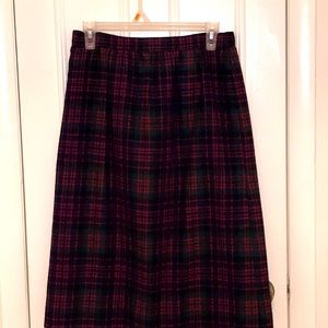 Vintage plaid wool skirt with black lining